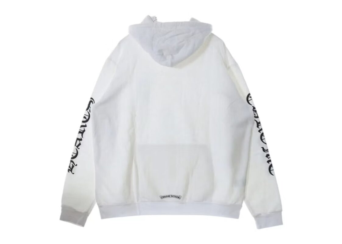Chrome Hearts Vertical Logo Hoodie White 2