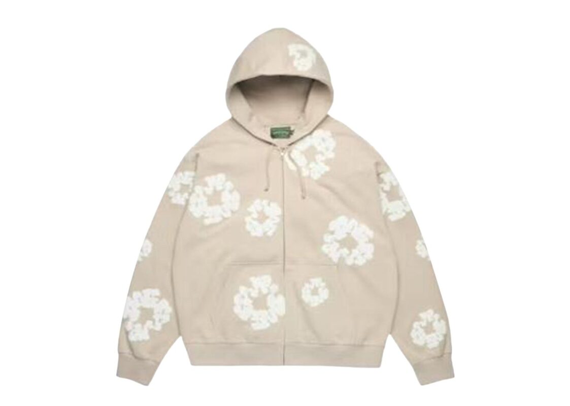 Denim Tears Cotton Wreath Zip Hoodie ‘Cream’