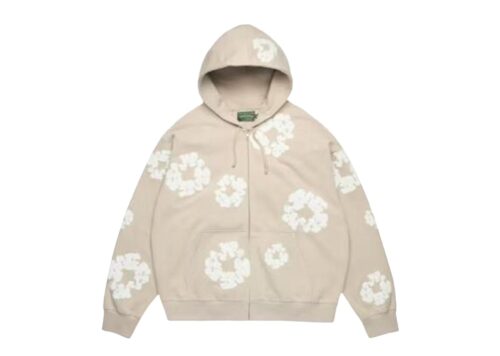 Denim Tears Cotton Wreath Zip Hoodie 'Cream' - Cream - 1