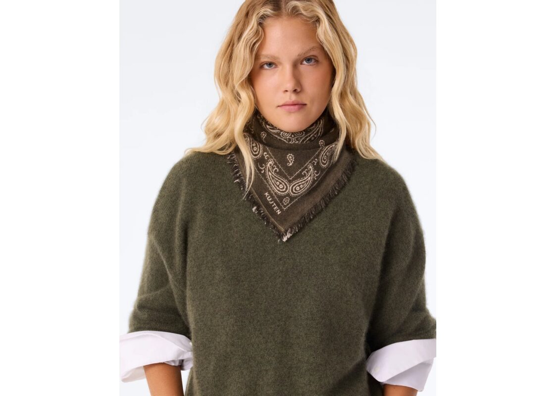 Kujten Small Elvis Bandana Dark Khaki 2