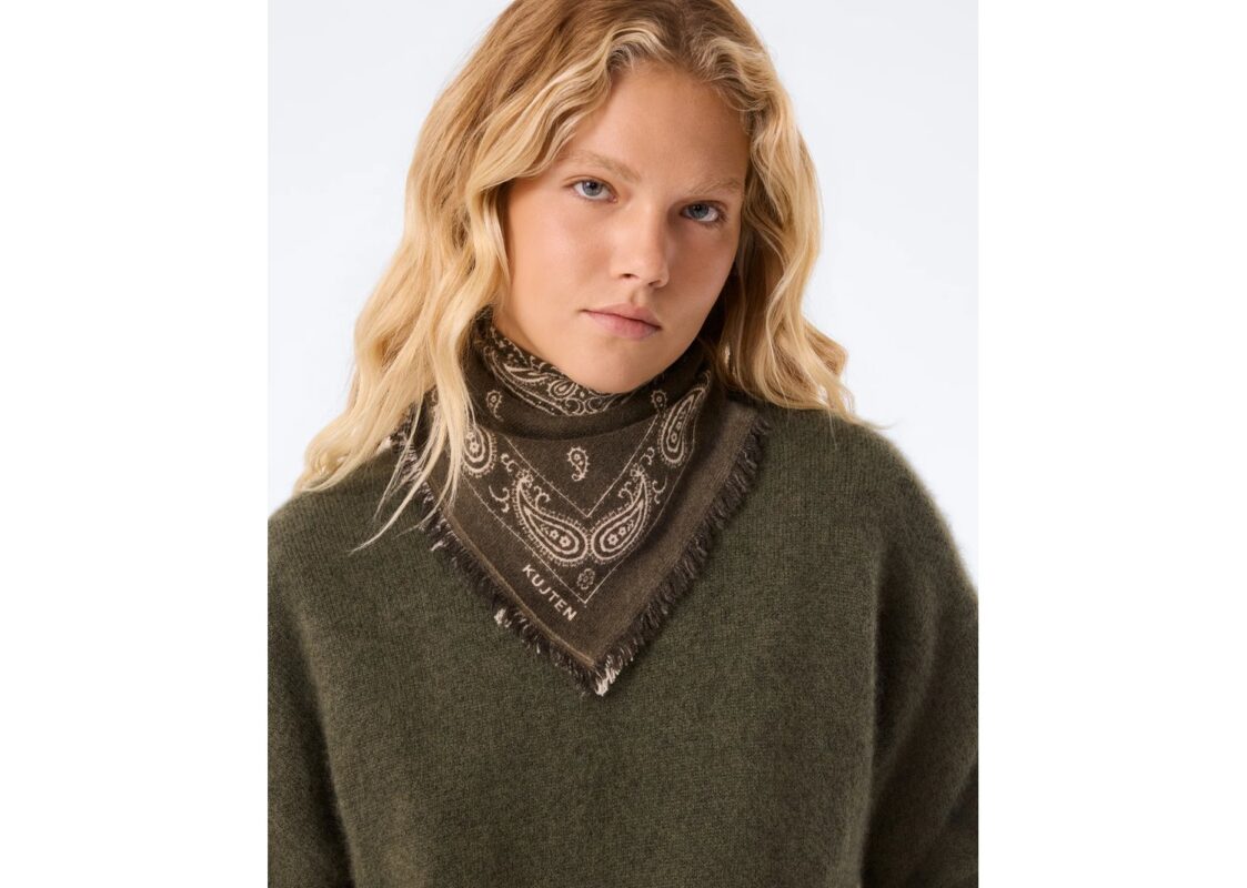 Kujten Small Elvis Bandana Dark Khaki 3