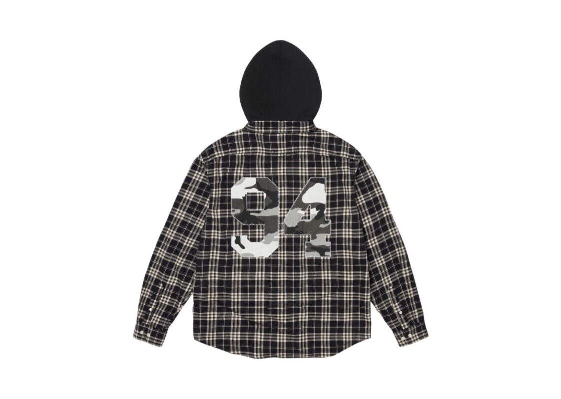 Supreme Appliqué Hooded Flannel Shirt ‘Black’ 2