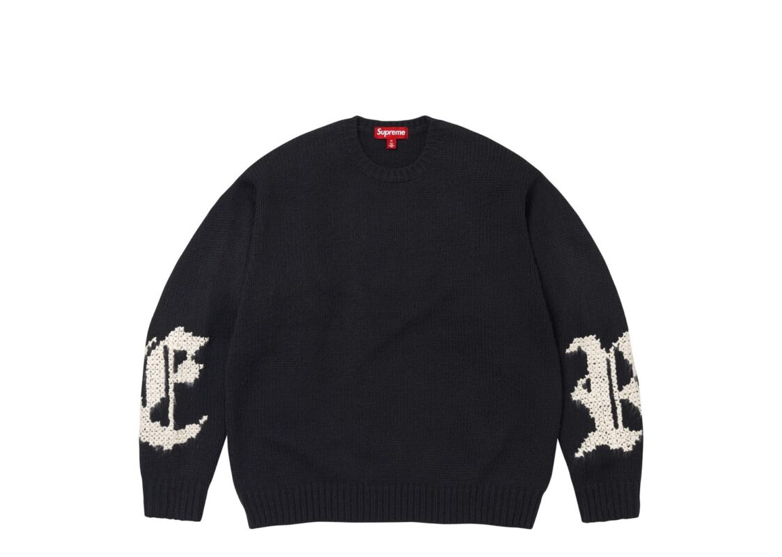 Supreme Cross Stitch Logo Sweater Black
