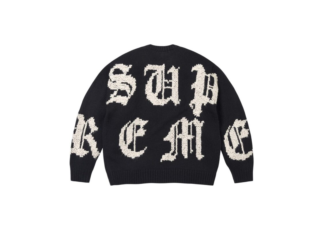 Supreme Cross Stitch Logo Sweater Black 2