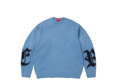 Supreme Cross Stitch Logo Sweater Blue - Blue - 1