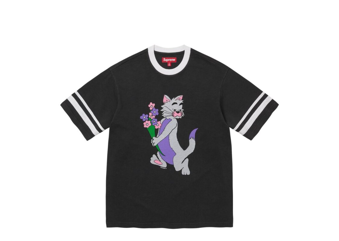 Supreme Glitter Cat S/S Top Black