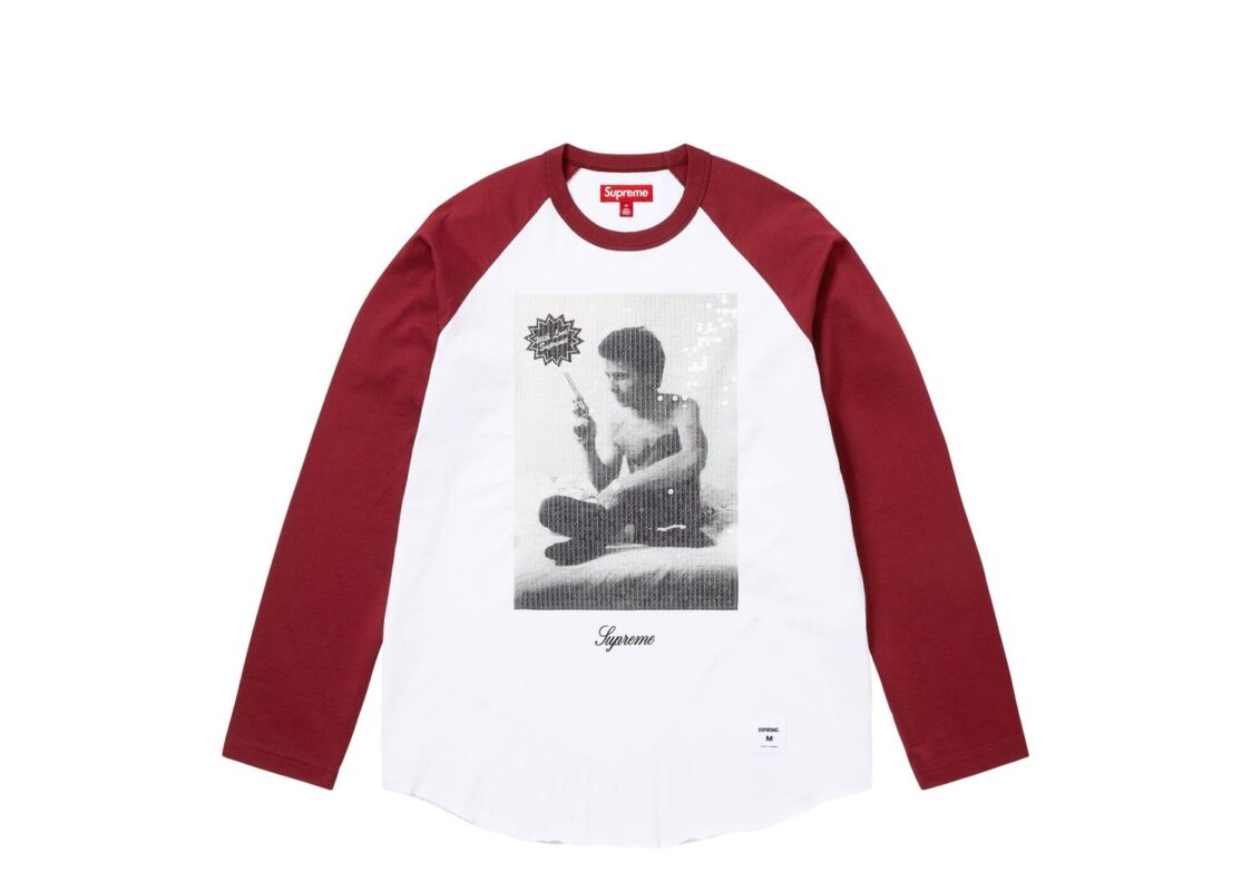 Supreme Larry Clark Sequin Raglan L/S Top Dark Red