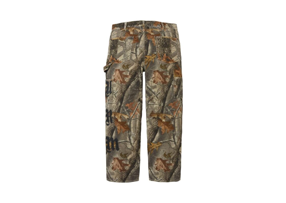 Supreme Leather Applique Double Knee Painter Pant Realtree Hardwoods Camo 2