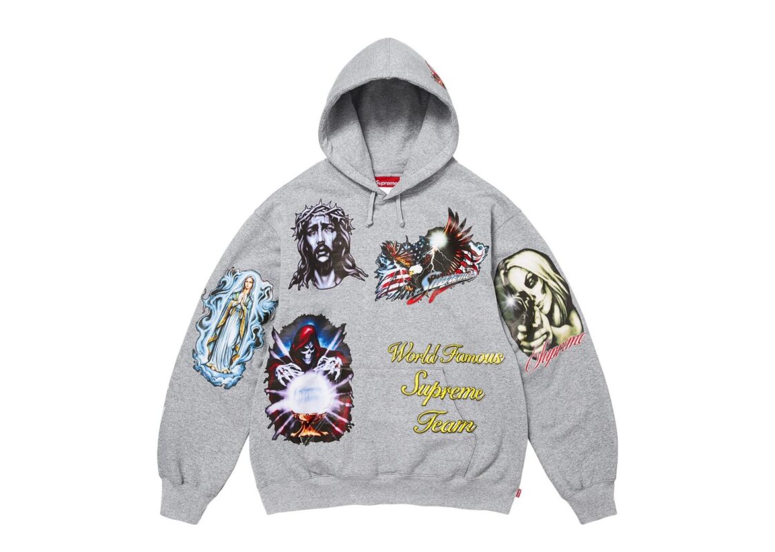Supreme Stickers Hooded Sweatshirt ‘Heather Grey’