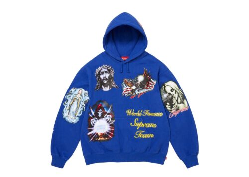 Supreme Stickers Hooded Sweatshirt 'Royal' - Royal - 1