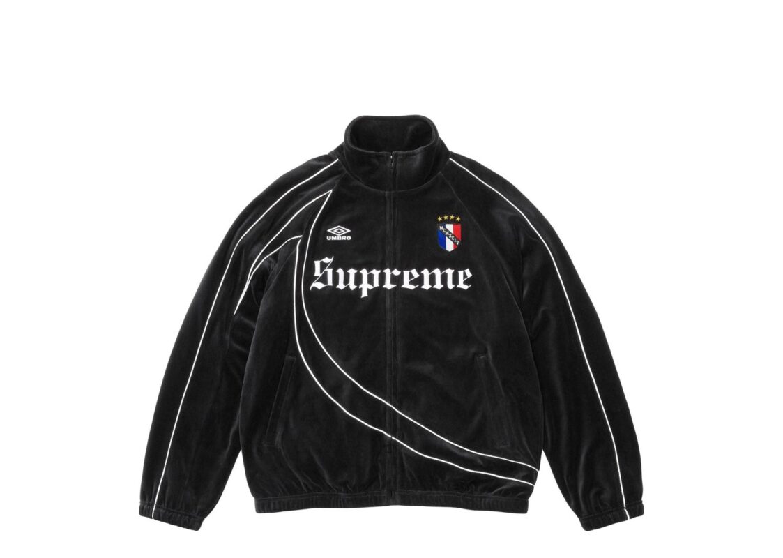 Supreme Umbro Velour Track Jacket Black