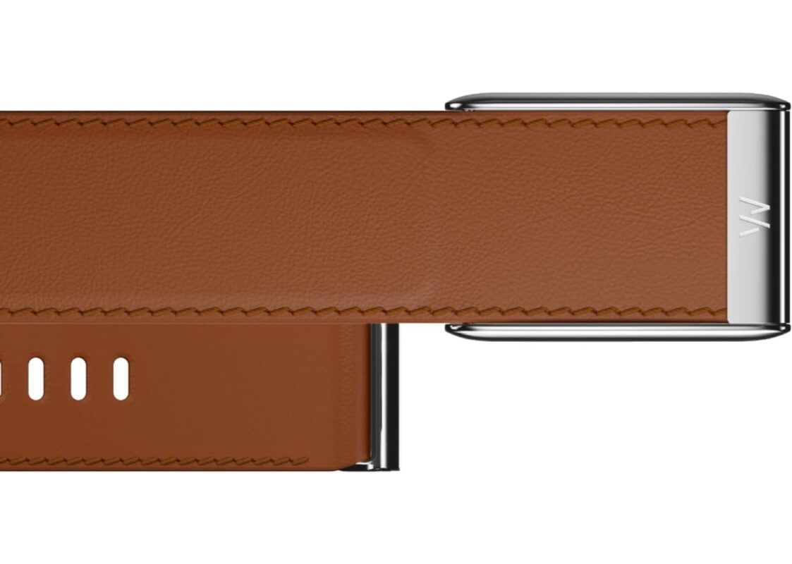 WHOOP MG LeatherLuxe Band Chestnut/Cream with Titanium – Life 3