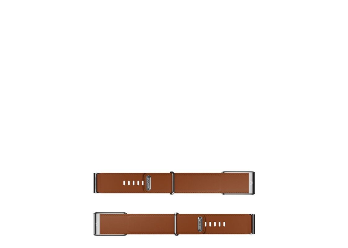 WHOOP 5.0 LeatherLuxe Band Chestnut/Cream with Titanium – One/Peak