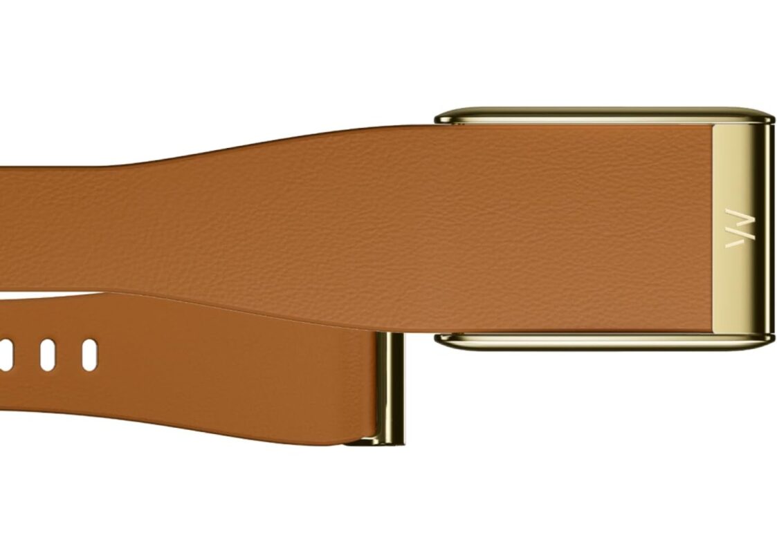 WHOOP 5.0 LeatherLuxe Band Camel with Gold – One/Peak 3