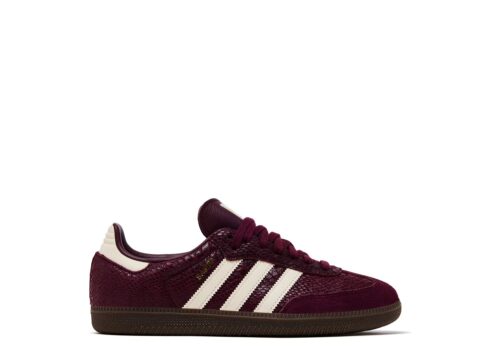 adidas Samba OG Snakeskin Maroon Cream White (Women's) - Maroon/Cream White/Gold Metallic - 1