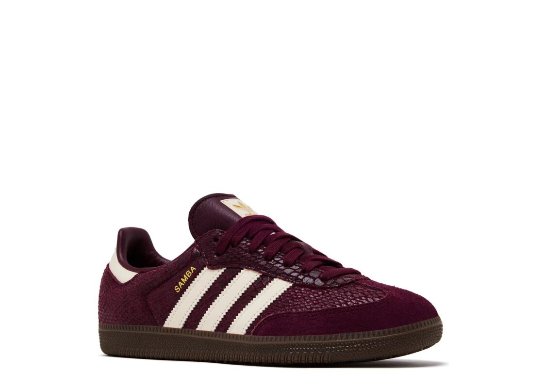 adidas Samba OG Snakeskin Maroon Cream White (Women’s) 2