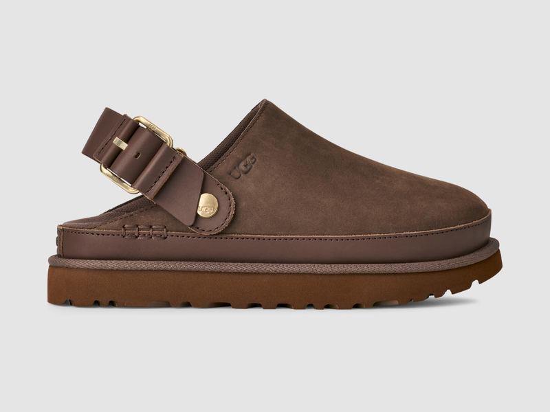 UGG Goldenstar Villa Clog yandan, katlı yüksek taban