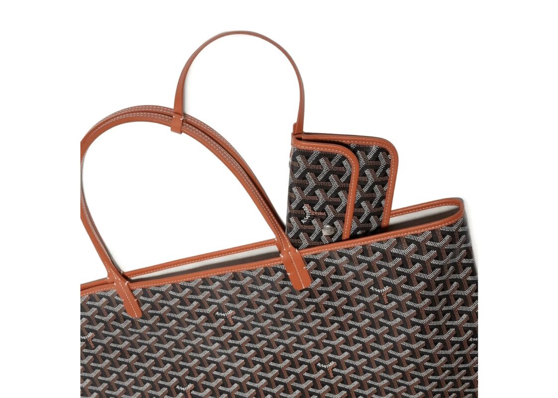 Goyard Saint Louis GM Tote Bag Black Tan 4