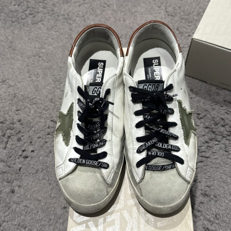 Golden Goose Ball-Star White Green Canvar Star 4