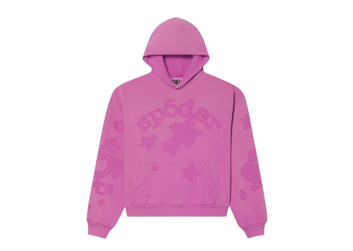 Sp5der Applique Beluga Hoodie ‘Dusty Rose’