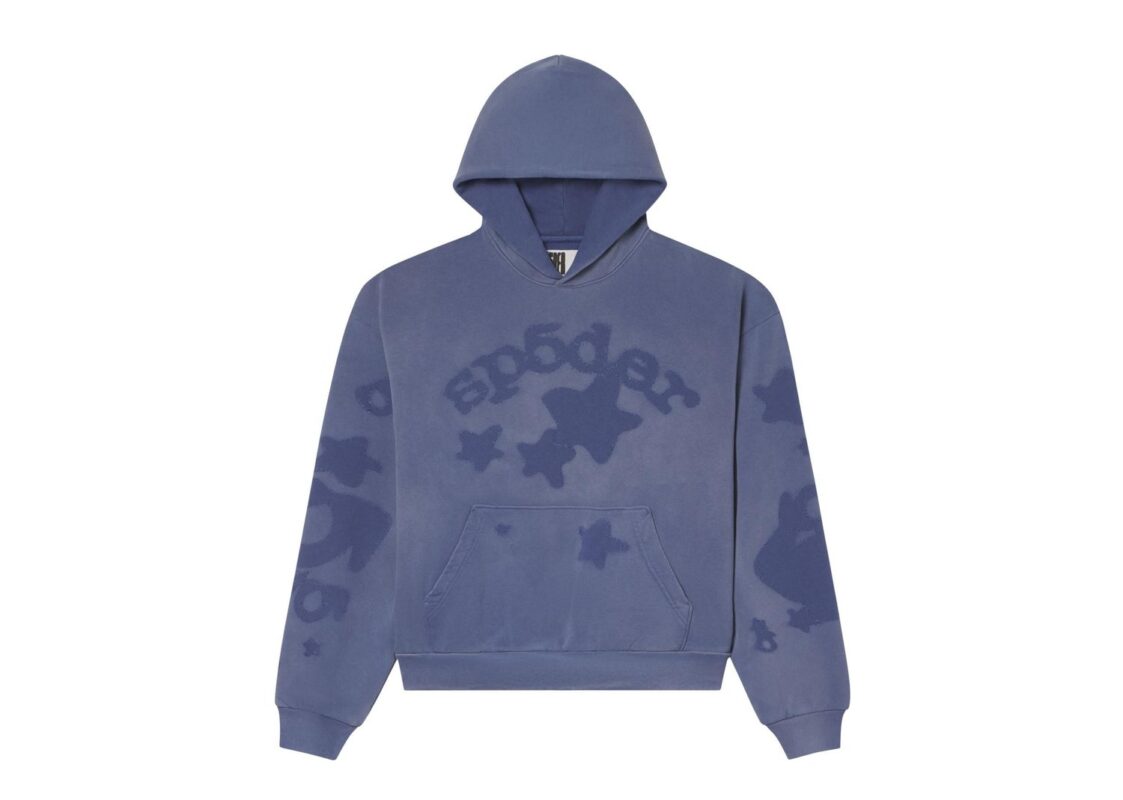 Sp5der Applique Beluga Hoodie ‘Steel Blue’