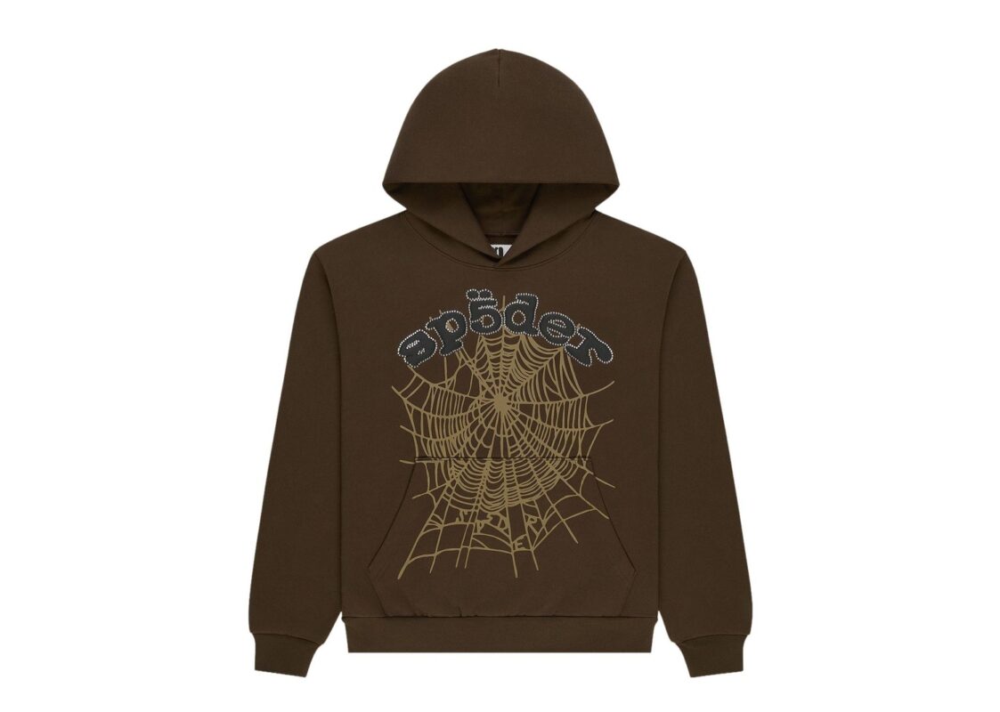 Sp5der Og Web Rhinestone Hoodie ‘Brown’