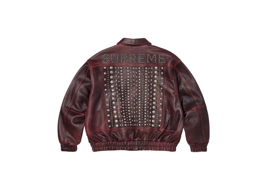 Supreme Multi Studded Leather Jacket ‘Burgundy’ 2
