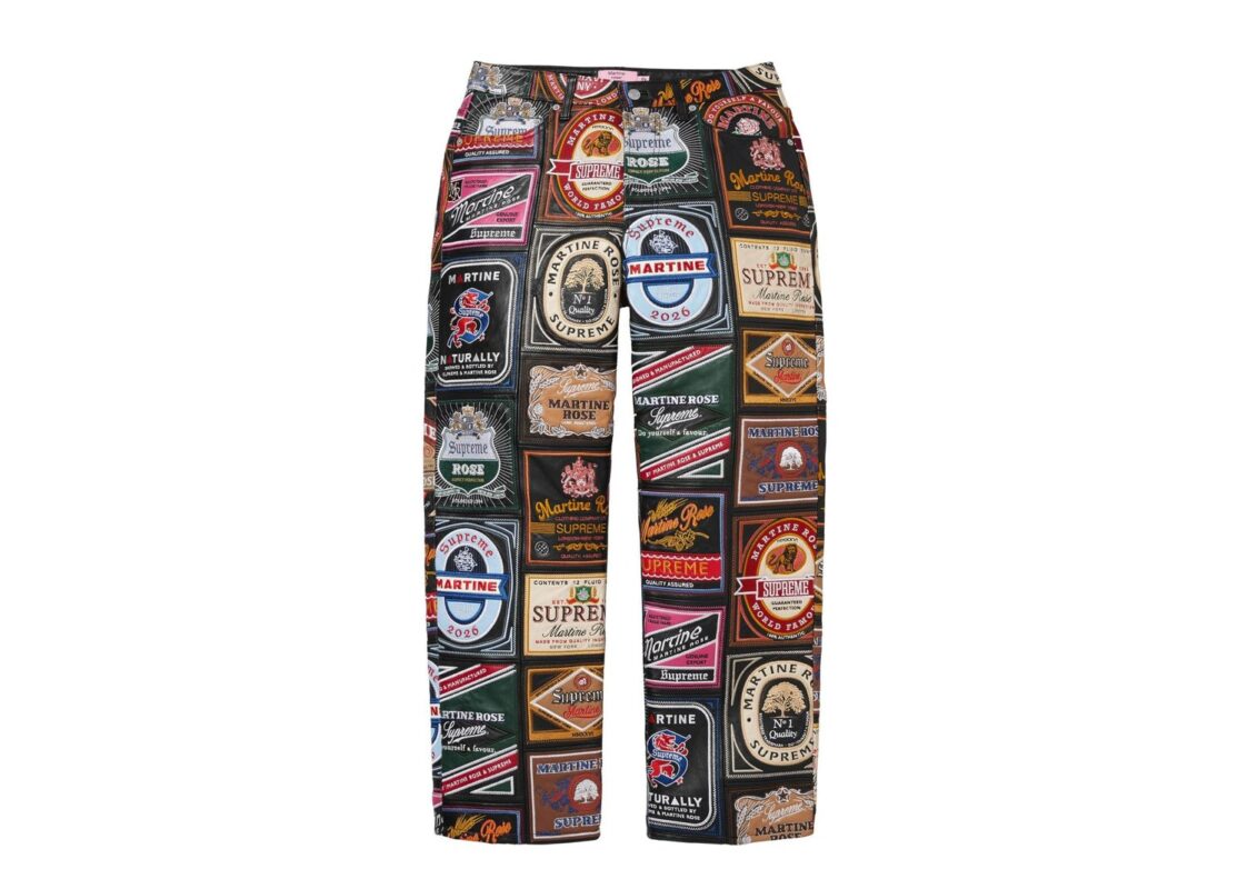 Supreme x Martine Rose Patchwork Labels Leather 5-Pocket Jean ‘Multicolor’