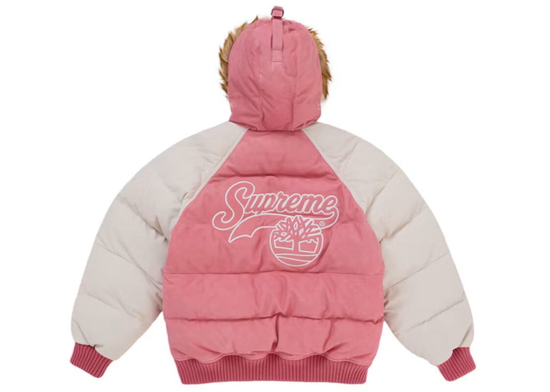 Supreme x Timberland Suede Puffer Jacket ‘Pink’ 3