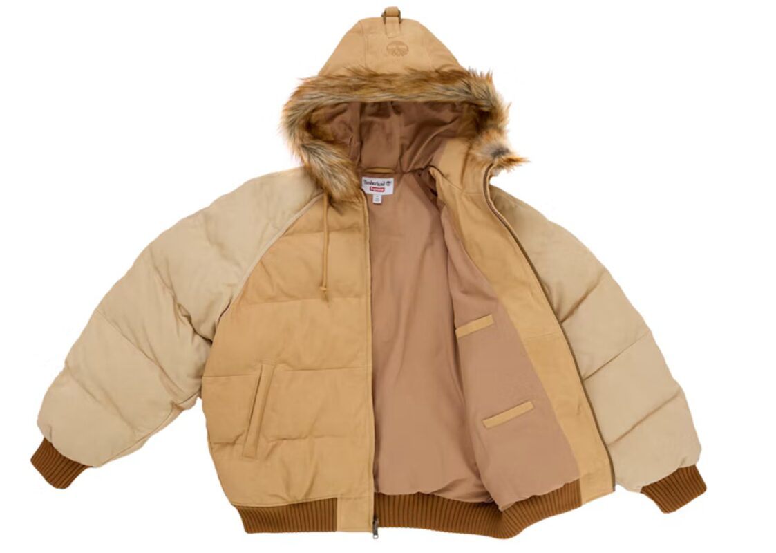 Supreme x Timberland Suede Puffer Jacket ‘Tan’ 2