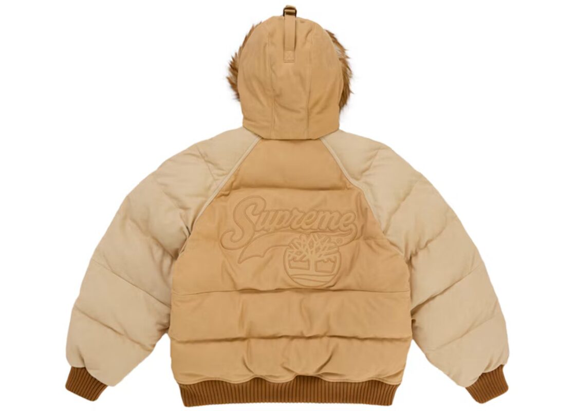 Supreme x Timberland Suede Puffer Jacket ‘Tan’ 3